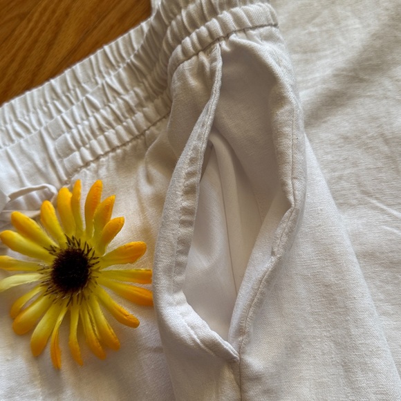 🩷 OLD NAVY; Brand New w/Tags; 55% Linen/45% Rayon White Viscose Pants; Size LT! - Picture 10 of 12